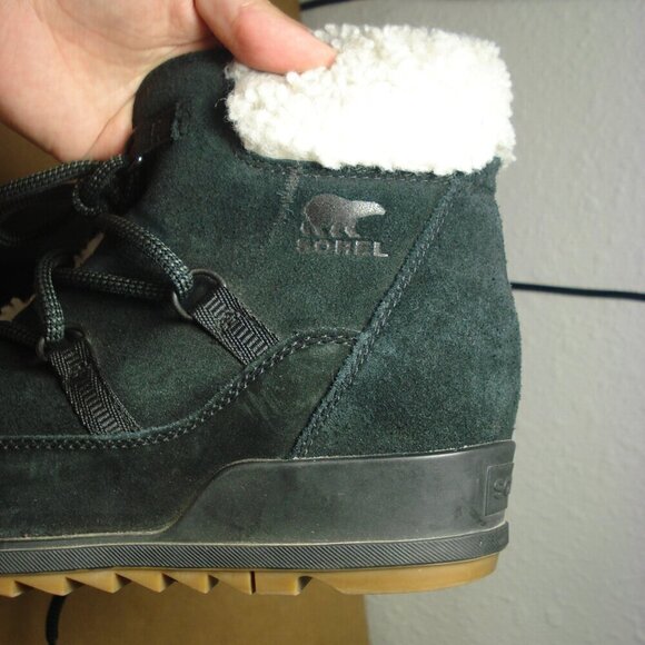 SOREL EVIE Wedge Booties Women's Size 10US 41EUR Black Cozy Lace Up Boots - Picture 10 of 11